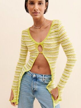 Urban Outfitters Lime Green Knit Cardigan